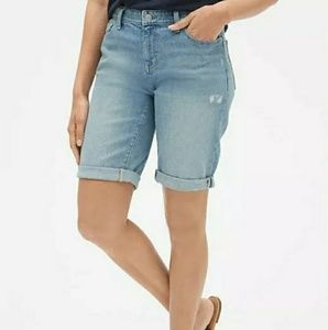 Mid Rise Denim Bermuda Shorts Size 28